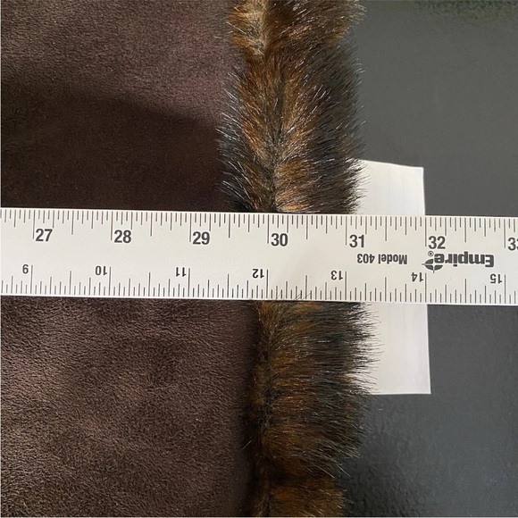 Jones NY Winter Coat Women's XL Faux Suede Fur Trim Jacket Brown Cozy Cabin - Picture 16 of 16
